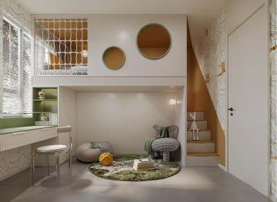 现代通用儿童房3D模型下载